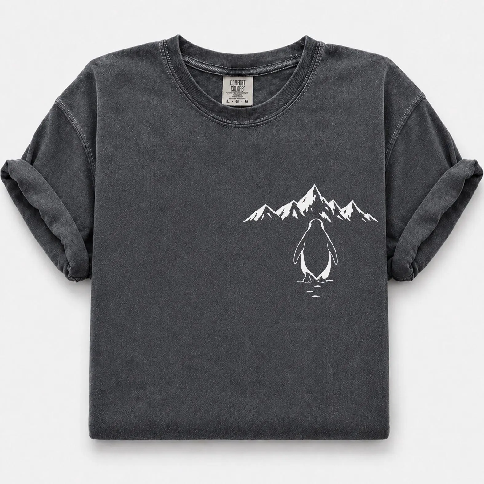 Comfort Colors Cute Penguin Shirt, Mountain Penguin Graphic Tee, Arctic Animal Shirt, Gift for Penguin Lovers