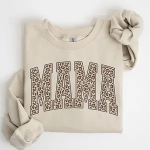 Leopard Mama Sweatshirt, Cute Mom Shirt, Retro Mama Shirt, Varsity Mama Crewneck, Gift for Mom,Mom , Cheetah Mama Sweatshirt