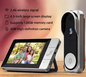 Wireless Video Door Viewer with 4.3" Colour Display - Night Vision, Weatherproof, Long Battery Life, Built-in Chime & Accessories - Perfect Christmas & New Year Gift