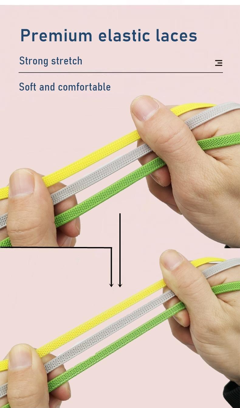 Solid-color shoelaces without bows, versatile casual shoelaces for summer, shoe accessories for skate shoes and athletic shoes