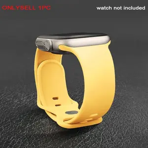 Soft Silicone Band for Apple Watch Strap 44mm 45mm 46mm 42mm 40mm 41mm 38mm Sport Bracelet iWatch Series 11 10 9 8 7 SE 6 5 4 Sweatproof Durable Smart Watch Accessories