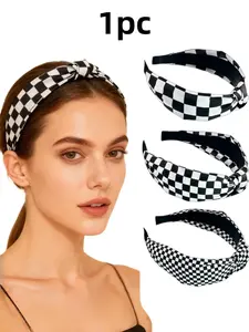 3pcs Plaid Pleated Hairbands, College Style Versatile Accessory, Non-Squeezing Anti-Slip, Essential for Students Daily Commute