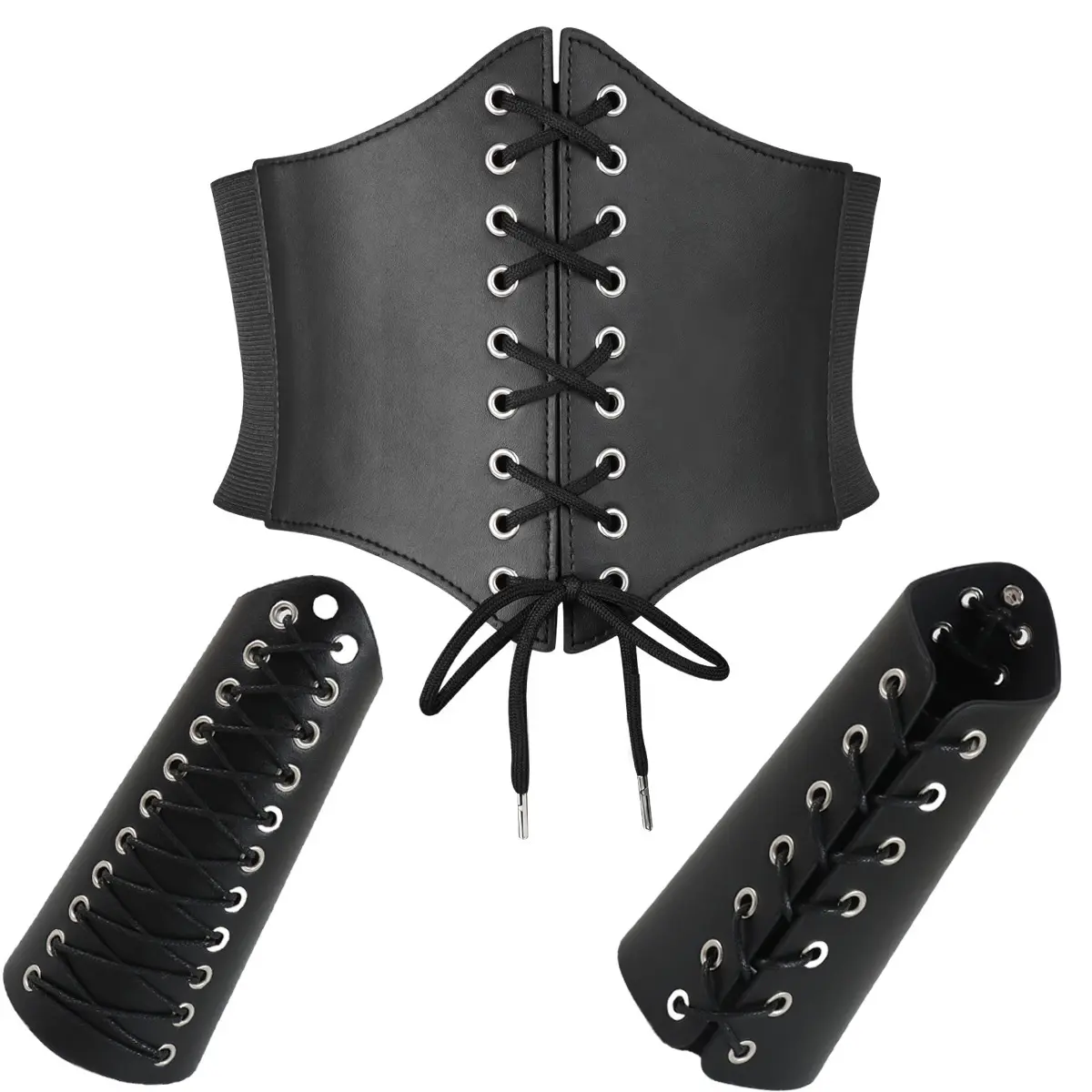 Black 3 piece set (waist cover+wrist gua