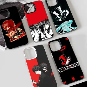 Anime Persona 5  Phone Case Phone Case IMD color silver shell For iPhone 16 15 14 13 12 11 Pro Max Plus