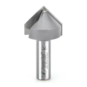 Amana Tool 45726 Carbide Tipped V Groove 90 Deg x 1-1/4 D x 9/16 CH x 1/2 Inch SHK Router Bit