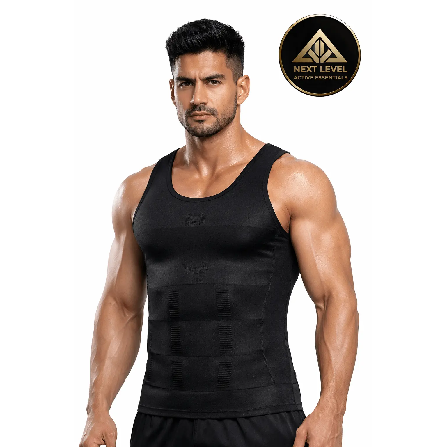 Men’s Slimming Compression Vest - NLAE Waist Trainer for Sports & Outdoor, Breathable Durable Construction Fabric, Contoured Shape, Moisture Wicking, Seamless Look, Unisex Fit for Travel Daily Wear, Boosts Confidence, Targets Chest