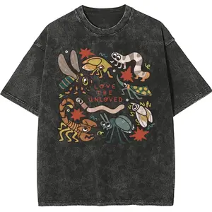 Washed Cotton Love The Unloved Insect Lover Shirt Oversize Unisex graphic tees Unisex Fit Batik y2k fashion Streetwear Casual Top Trending Classic Gift