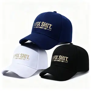 I Fix Shit That's What I Do Funny Graphic Baseball Cap | 56-60cm Adjustable Dad Hat for Mechanics & Handymen, Printed Trucker Hat, Personalized Hat for Dads – Black/White/Navy