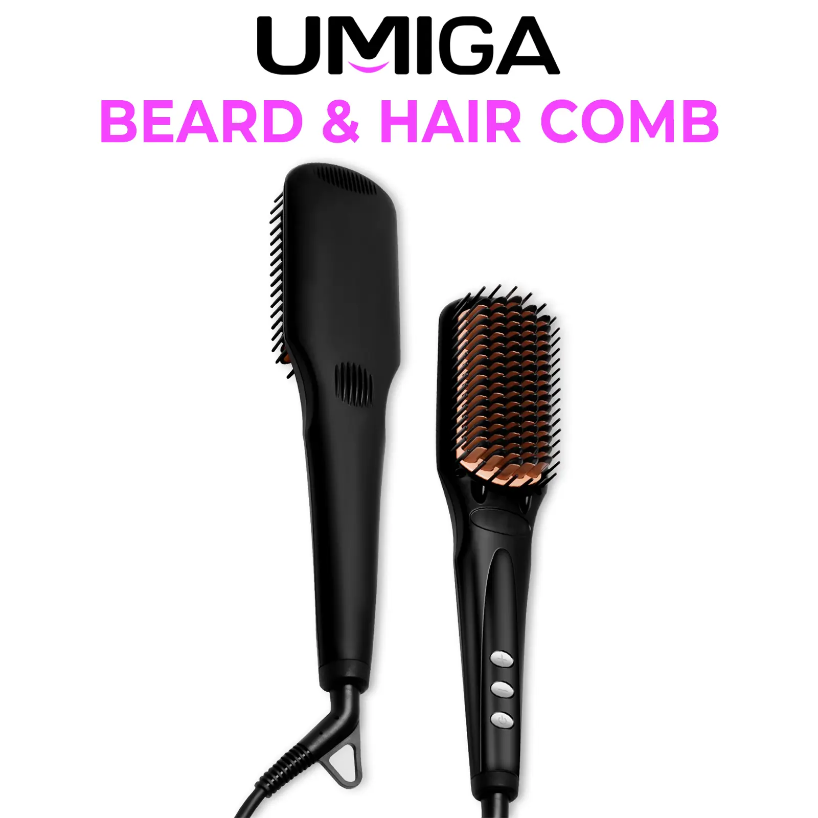 3-in-1 Hair Straightener and Beard Comb, Daily Hair Tool for Nourishment and Silky Straight Results, Hair Straighteners