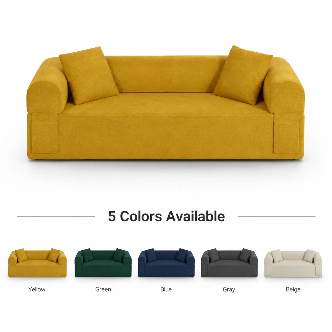 No Assembly Sofa 3 Seater Boneless Couch for Compact Living Room Modern Apartment Furniture Cozy Office Lounge Chair Comfortable