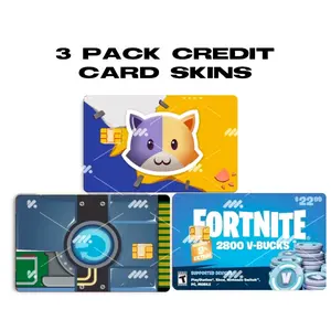 3 pack Fortnight game themed for  debit  Credit EBT Credit Card Sticker creative sticker