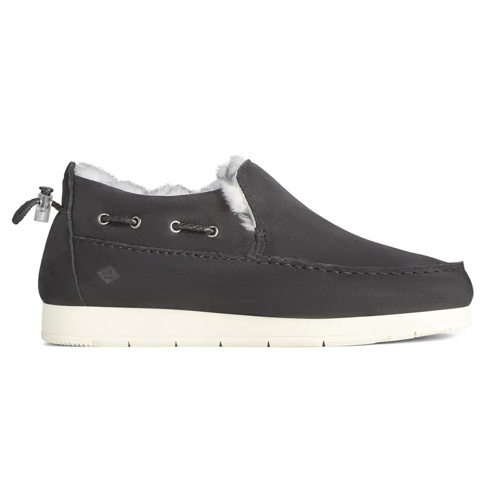 Sperry Womens Moc-Sider Cozy Premium Slip On Flats Casual - Black
