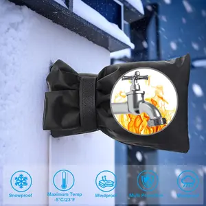 Outdoor Faucet Covers for Winter, 8.3" x 6.3" Insulated Spigot Cover, Waterproof Hose Bib Covers for Freeze Protection, Patio Winterizing Home Must-Have Faucet Cover for Outside Yard (2 PCS)