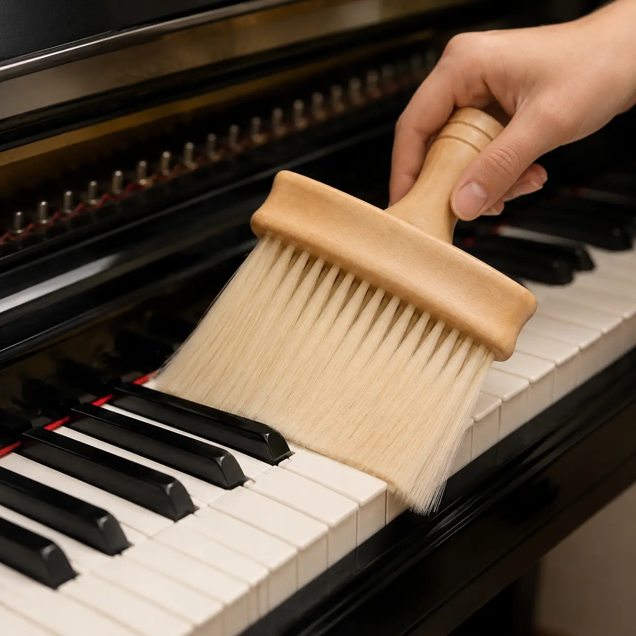 1pc Wood Cleaning Brush - Soft Bristle, Home Cleaning Tool, Cleaning Supplies, Multi-Use for Keyboards, Laptops, Cameras & Car Interiors
