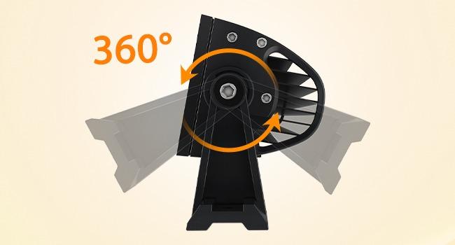 Nilight 2PCS Side-Mounted Brackets Universal Adjustable Mounting Brackets for LED Light Bar, 2 Years Warranty,Black