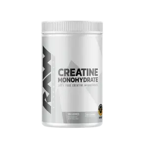 Raw Nutrition 100% Creatine Monohydrate - 100 Servings Pure Unflavored Essential Aminos for Fitness & Muscle Building