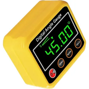 Magnetic Digital Angle Finder Protractor Inclinometer - Cube Digital Level Angle Gauge with Magnetic Base and Backlight - Precision Level Box for Woodworking Construction Machinery Masonry (yellow)