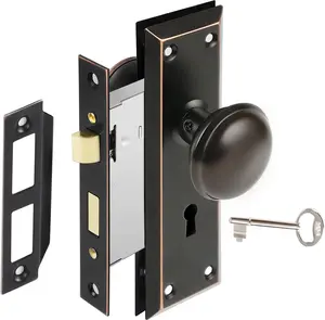 Mortise Lock for Replacement Antique Door Knob Sets, Fits /8 in.-/4 in. Interior Doors, Oil Rubbed Bronze, 1 Pack