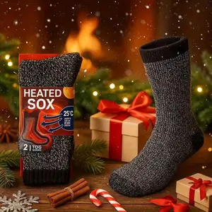 3-12 Pairs of Heated Warm Winter Socks, Size 10-13, Unisex, Thick Cushioned Warm Socks, Suitable for Cold Weather