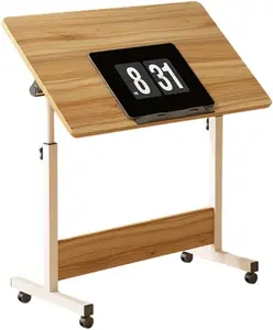 Stand Up Desk on  Wheels, Adjustable Height Standing Desk Foldable Mobile Small Rolling Laptop Stand  for Small Spaces Home Offices