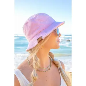 Aili's Corner CC Terry Cloth Bucket Hat, Polyester Fashion Accessory, Polyester Clothing for Daily Wear