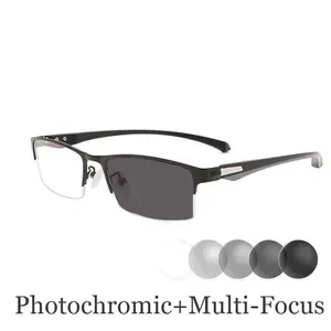 TR90 Titanium Multifocal Reading Glasses Photochromic Men Women Progressive Bifocal Anti Blue Ray UV Protect Presbyopic Glasses