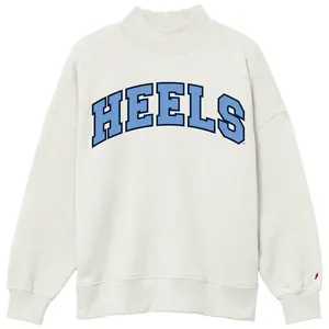 HEELS Embroidered Mock Neck Sweatshirt in Oatmeal by League