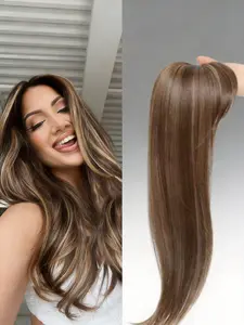 18 Inch Straight Hair Topper with Bangs – Premium Kanekalon Synthetic Hair, Clip-In for Thinning Hair, Natural Volume & Realistic Finish, Instant Confidence for Every Occasion!, Synthetic Hair Pieces