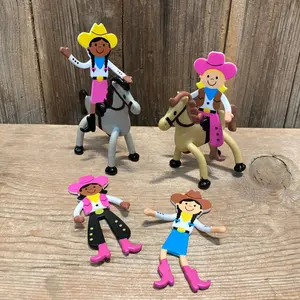 Bendable Cowgirl Figures – Western Toy Set