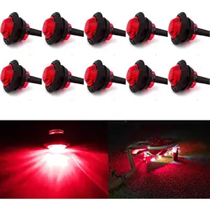 10 Pack Waterproof Marine Boat LED Lights, LED Underwater Lighting, Utility Led Interior Lights Navigation Lights Deck Courtesy Lights 12V for Yacht Boat Fishing Pontoon Sailboat Kayak (Red)