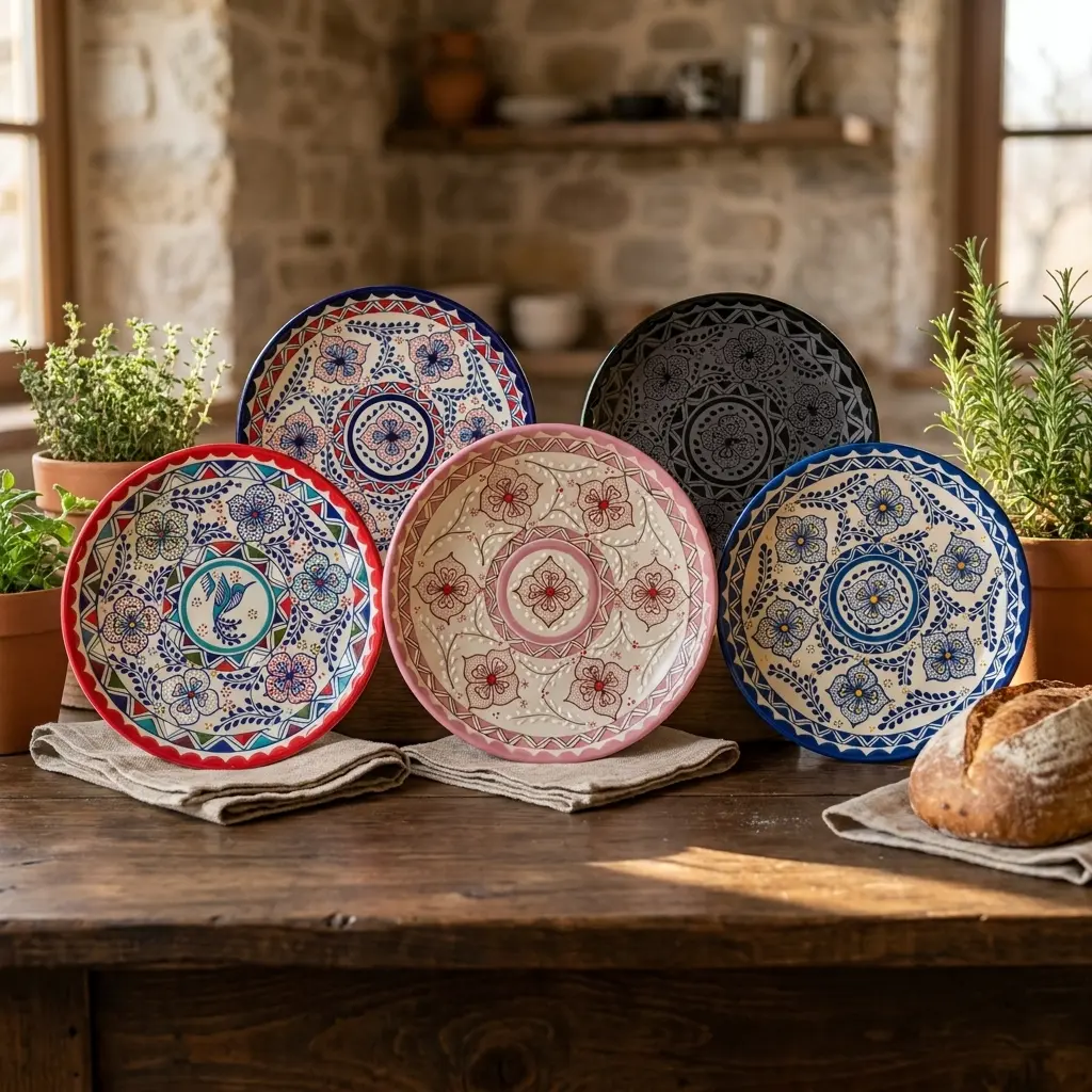 Handmade Rustic Stoneware Pottery Dinner Plate - Mexican Ceramics, Ideal for Meal Serving