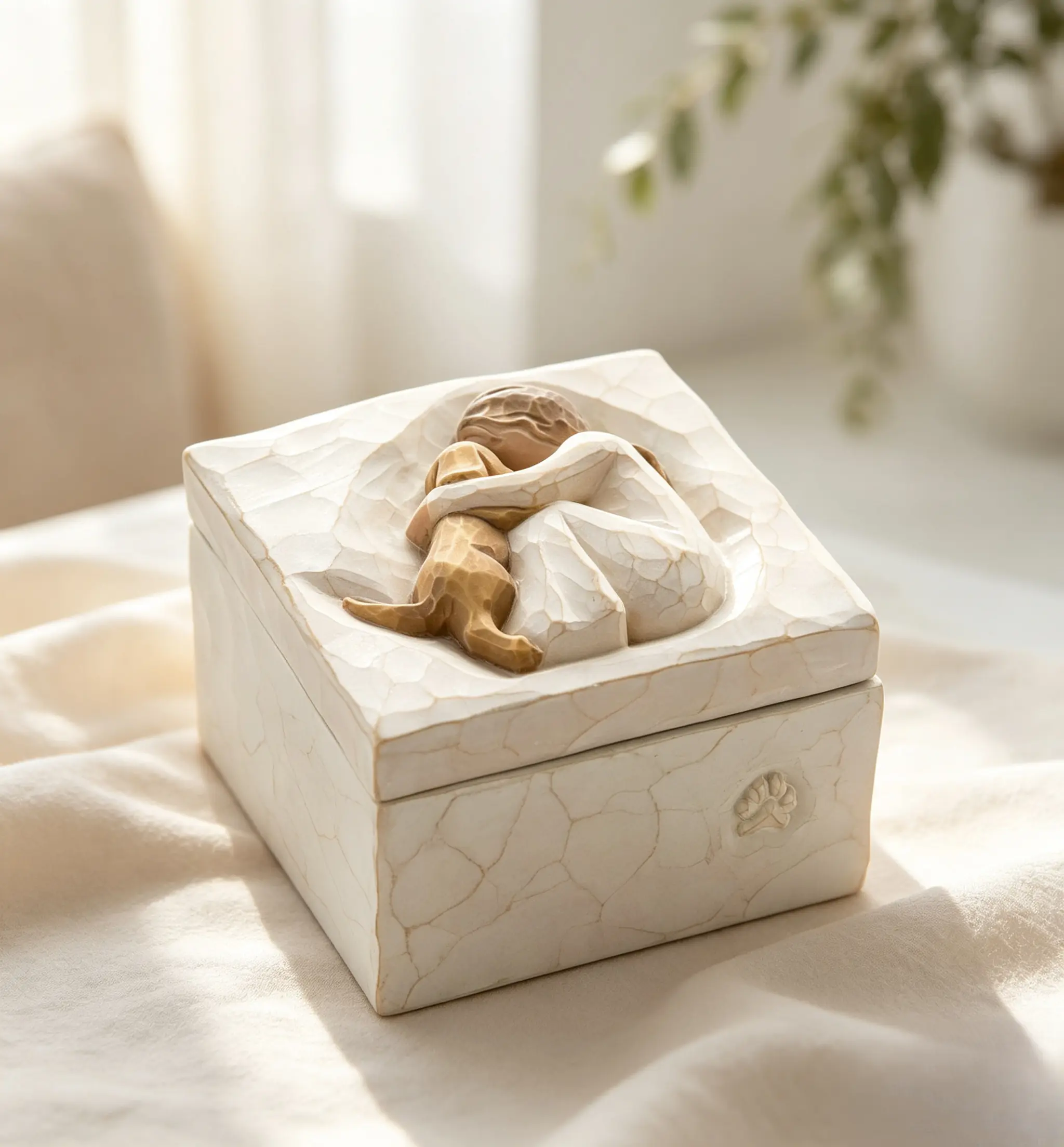 Willow Tree True, Sculpted Hand-Painted Resin Keepsake Box |   Pet-Themed Figure, Holds Small Treasures, Hidden Message Inside, Cast from a Susan Lordi Original Carving, Fitted Gift Box