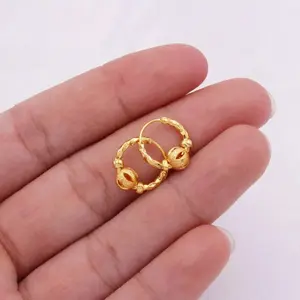 18k gold-plated earrings, small round earrings, fashion jewelry for women, gifts, gold stud earrings.
