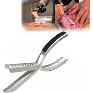 Rib Membrane Remover Stainless Steel Tool Kit with  Grip, Dishwasher-Safe Rib Prep Accessory for BBQ Grilling and Cooking (1 Pack)