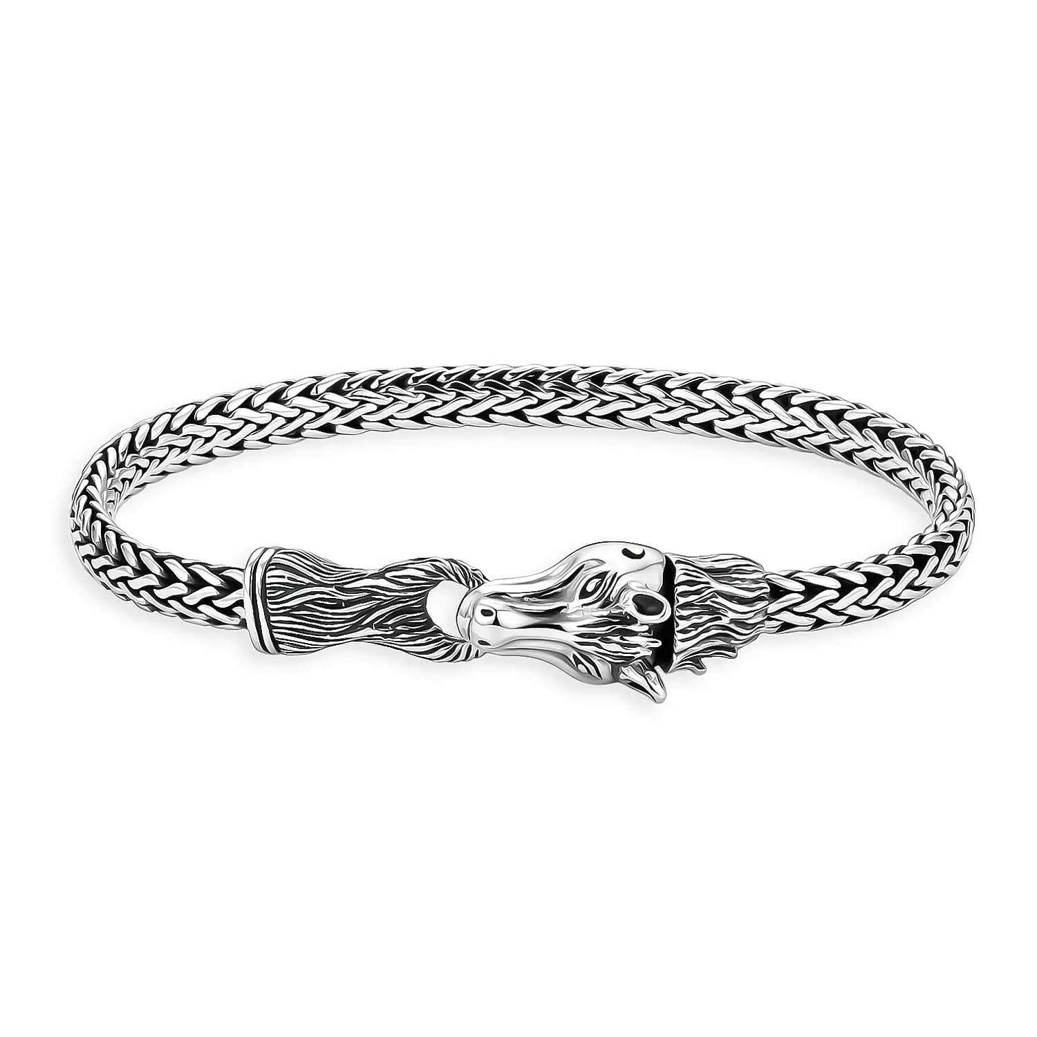 D'Joy Bali Legacy Sterling Silver Horse Bracelet (6.50 In) (19.25 g)