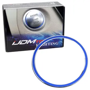 iJDMTOY Sports Blue Aluminum Key Hole/Keyless Engine Push Start Button Surrounding Decoration Trim For Mercedes C E S R ML GL CLA CLS GLA GLC GLE Class