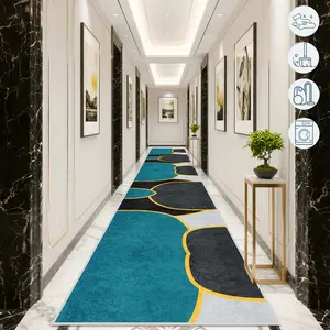 Abstract Art Geometric Long Carpet for Living Room & Hallway, Easy Clean Balcony Mat, Kitchen Runner Rug for Home Decor