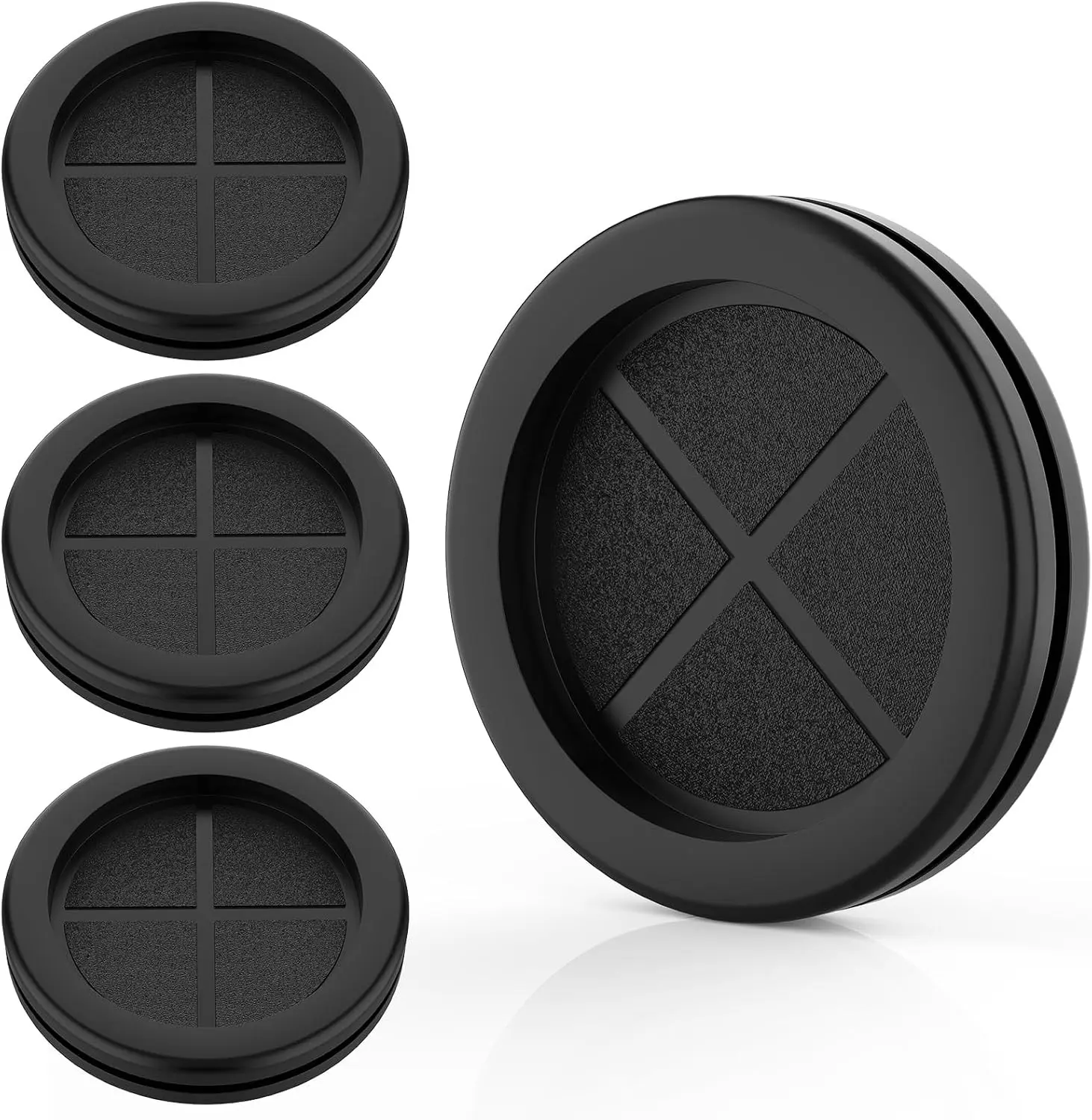 Firewall Rubber Grommets 1-11/16" ID 2" Drill Hole Double-Sided Hole Plugs for Wire Protection - 4 PCS