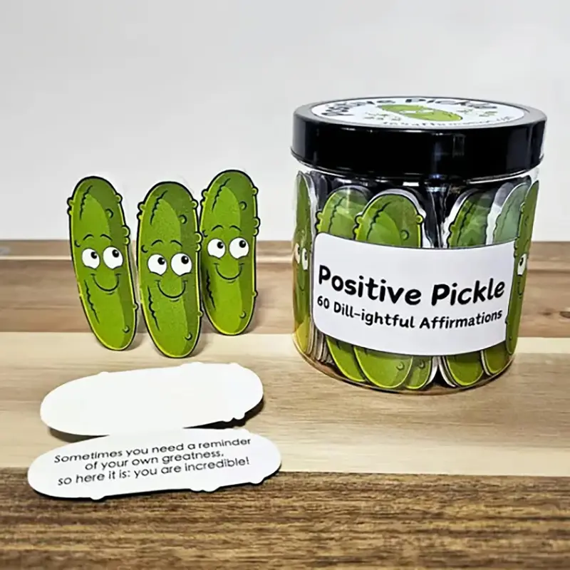 60pc Emotional Support Pickle Jar - Emotional Support Cards for Women & Teens | Uplifting Affirmation Teacher Gifts, Back to School Gifts, Birthday Presents for Girls, Birthday Favors, Encouragement Gift, Self-Care Motivation, Party Gifts