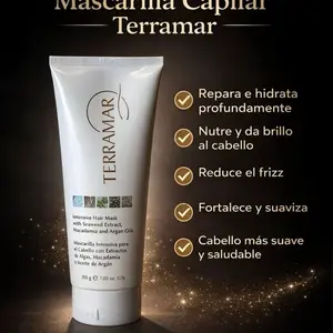 Terramar Intensive Hair Mask with Seaweed Extract Macadamia & Argan Oil 200ml for Damaged Hair Repair Deep Hydration & Frizz-Free Results