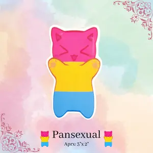 Pansexual Flag Kitty/Cat Sticker LGBTQ+ PRIDE