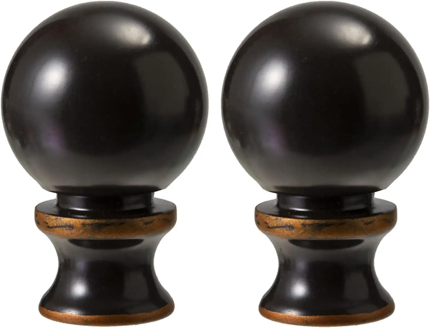 Lighting Lamp Finials 1-1/2 In High,1/4-28 In Base Ball Finials for Lamp Shade, Finial Lamp Shade Top Screw, Lamp Shade Finials for Table Lamps,Floor Lamps, Lamp Topper Knob, Oil Rubbed Bronze 2 count