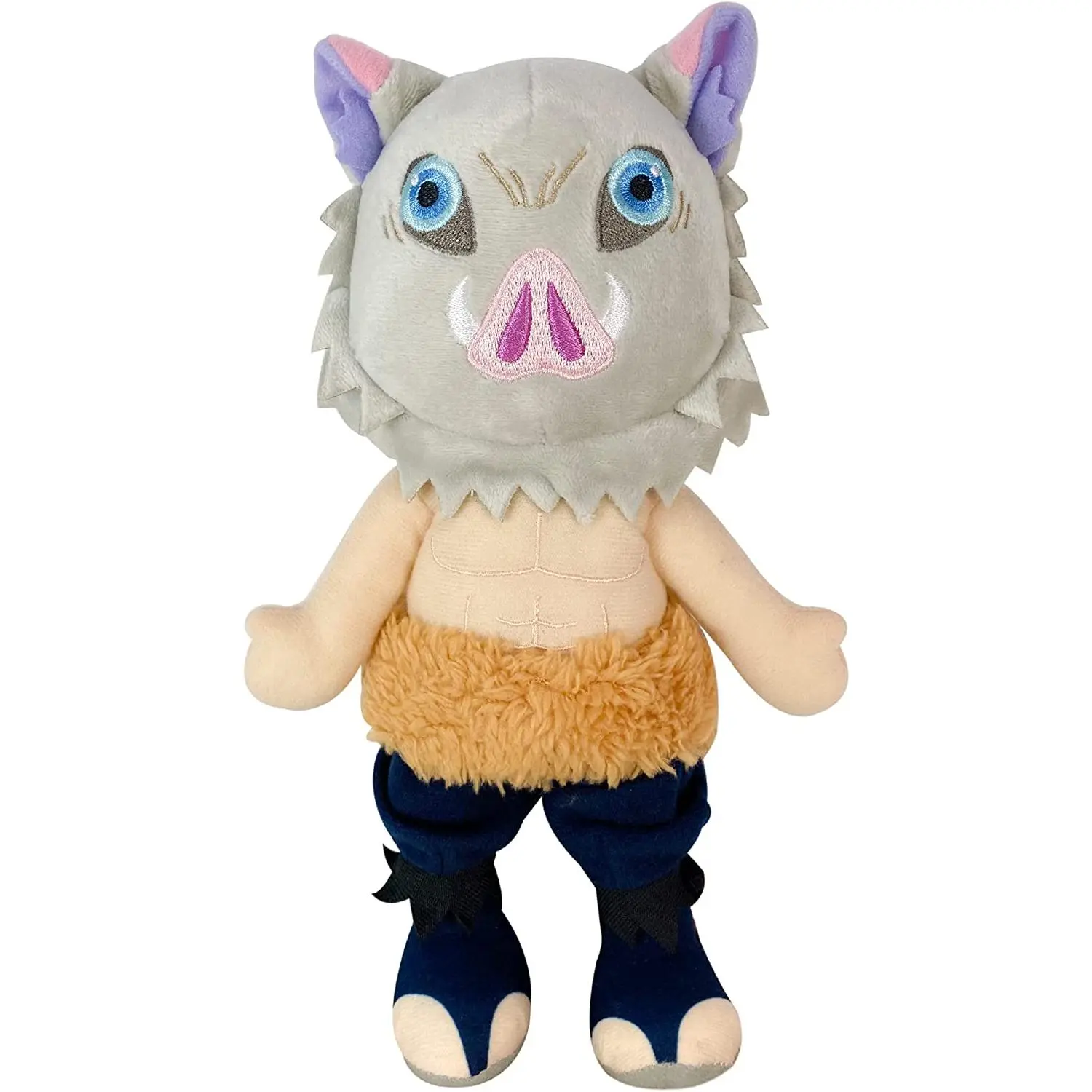 Great Eastern Anime Demon Slayer: Kimetsu no Yaiba Hashibira Inosuke 8in Articulated Plush Collectible, Moveable Stuffed Animal