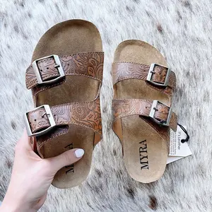 Maggie Women’s Sandals Footwear Summer Comfort Leather Buckle