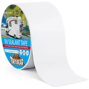 TAPEBEAR RV Sealant Tape 4"×50', White RV Roof Tape Waterproof Seal Tape UV & Weatherproof Repair Sealant Roofing Tape Stop Leak for Camper, Trailer, Boat, Truck