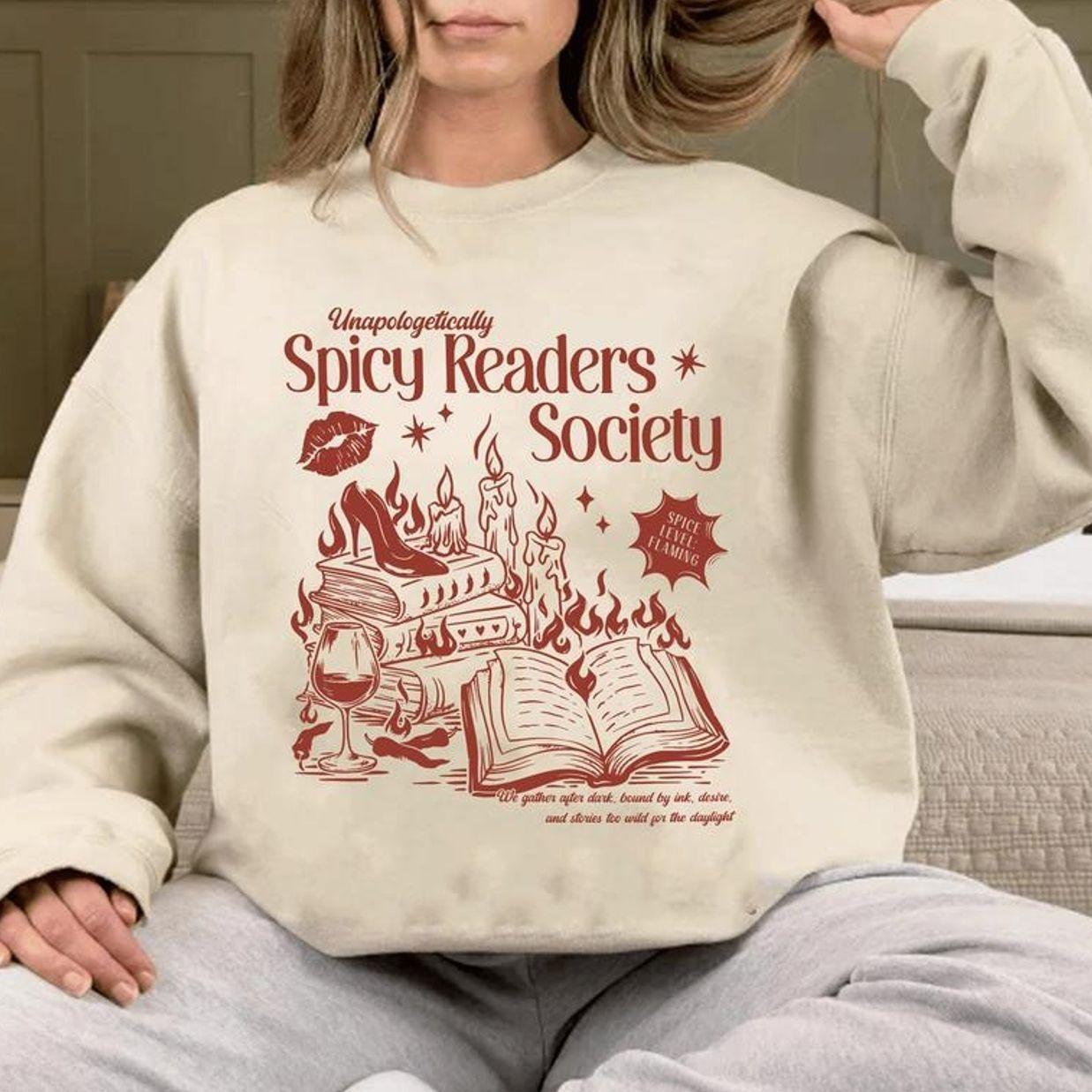 Spicy Readers Society Hoodie/T-shirt/Sweatshirt, Smut Book Lover Sweatshirt, Funny Smut Graphic Tee, Proud Spicy Reader Shirt, Cute Bookish Gift for Her