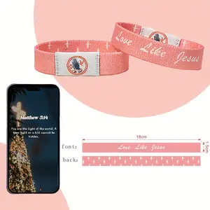 Smart NFC Bible Verse Wristband - Waterproof Polyester, Daily Inspirational Quotes, Design for Men & Women, Perfect for Valentine's Day, Thanksgiving, or Halloween Gifts