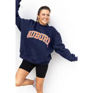 Embroidered Auburn Mock Neck