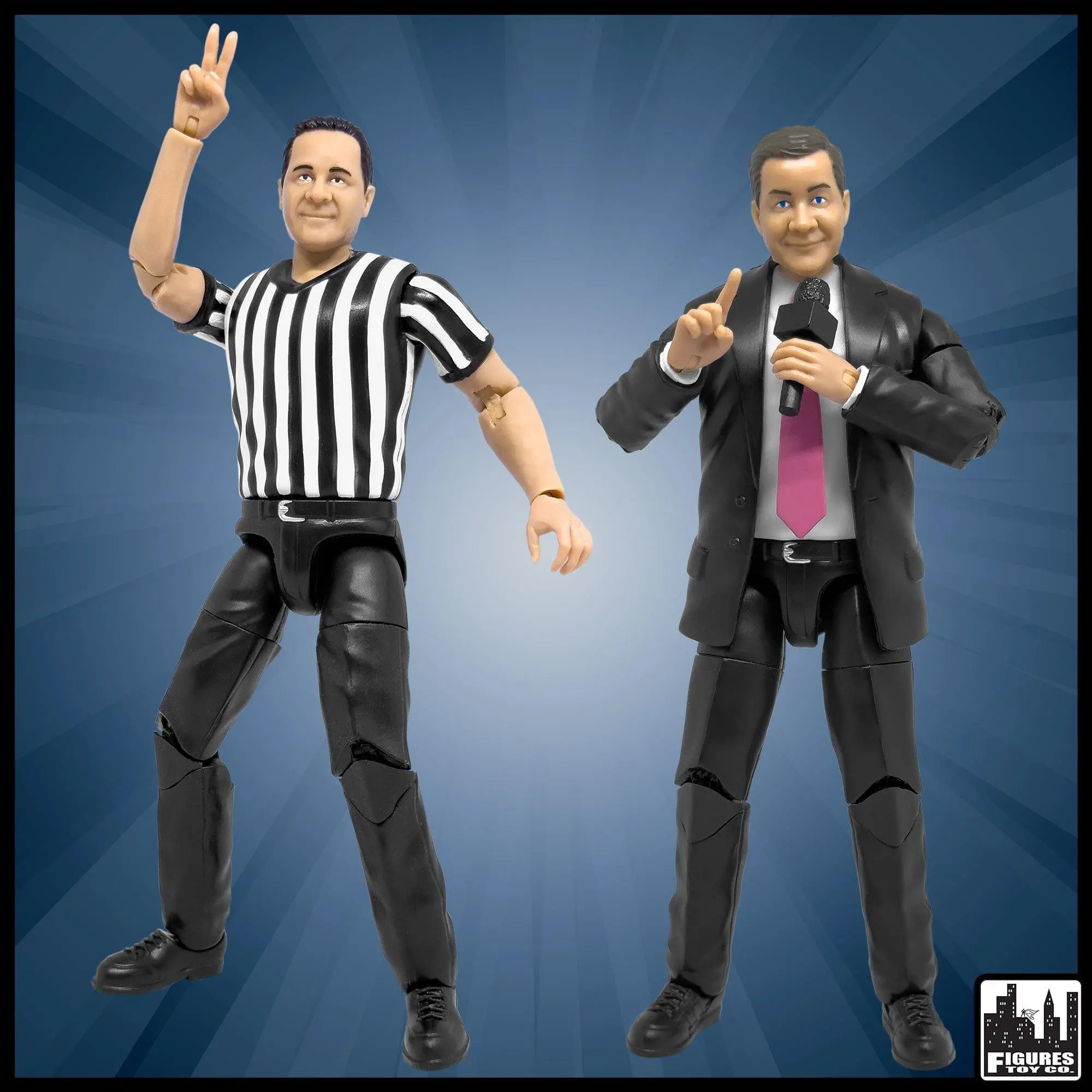 Ultimate Talking Wrestling Referee & Announcer Figures for WWE & AEW Figures