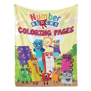 Number Blocks Fleece Throw Blanket - Soft Wrinkle-Resistant Educational Blanket for Kids, Ideal for Counting Games, Bedtime Stories, Cuddling and Learning Cuddle Gift